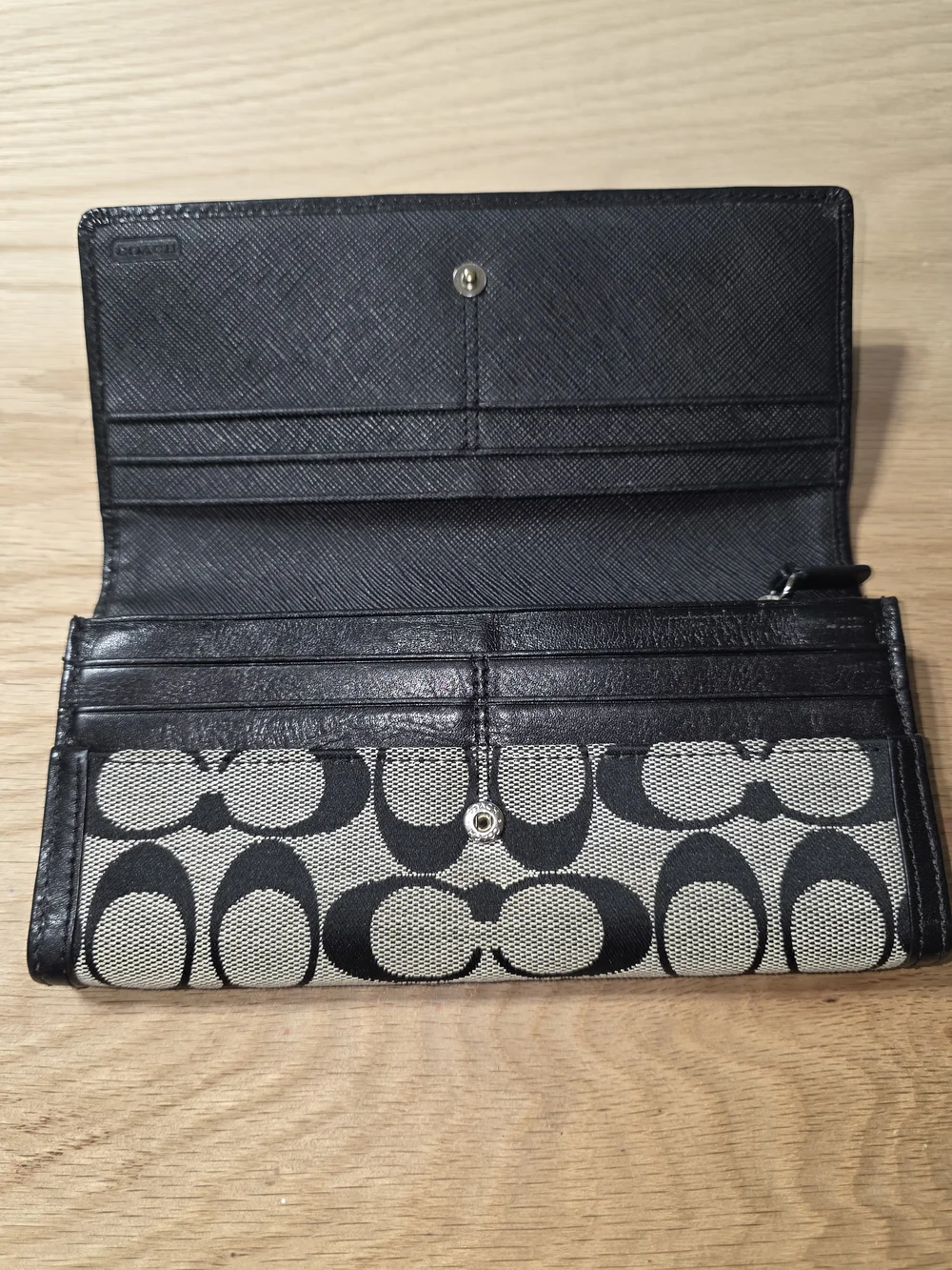 COACH Black Signature Canvas Wallet